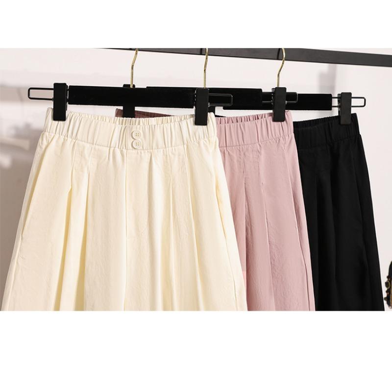 Dimanaf Spring 2025 Plus Size Long Pants Women Loose Straight Casual Harem Elastic Waist Pants New Solid