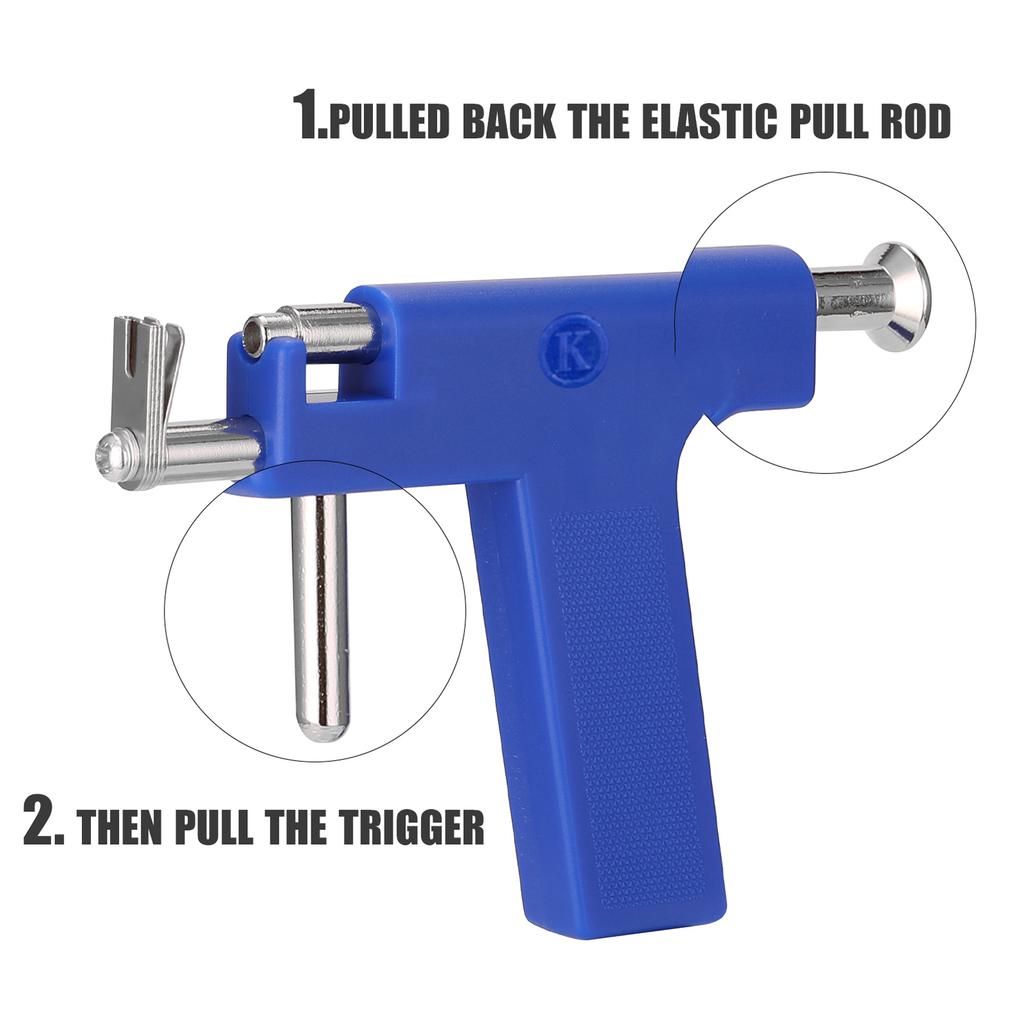 Kroppspiercingverktøysett i rustfritt stål Profesjonell øre-, nese-, navlepiercingmaskin med øredobber