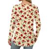 Women's Loose Round Neck Print Long Sleeve T-Shirt Top Pullover