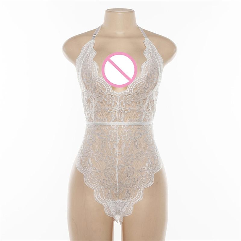 Women Sexy Underwear Set Lace Fishnet Bodysuit Lingerie Floral Perspective Sleepwear Transparent Lingerie Set OnePieces Bra Sets