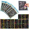 10Sheets Scratching Painting Paper Set Cute Cartoon Mix Style DIY Handmade Graffiti Supply Festival Birthday Party Souvenirs ZYF