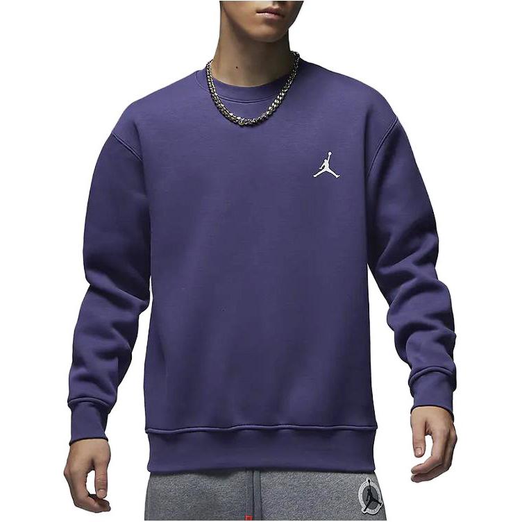 Jordan Flight MVP Print Crew Neck Casual Sports Fleece Lined Sweatshirt Men's Blue Purple FB7020-500