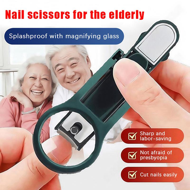 Nail Clipper With Magnifying Glass Sharp Ultra Precision Blade For Thick Nails Smooth Cutting For Manicure Pedicure Repair At Home