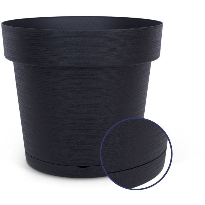 Pot de fleurs avec réserve rond - GARDEN ID - Glamour - Ø 50 - 47 L - H 43cm - Noir/Anthracite