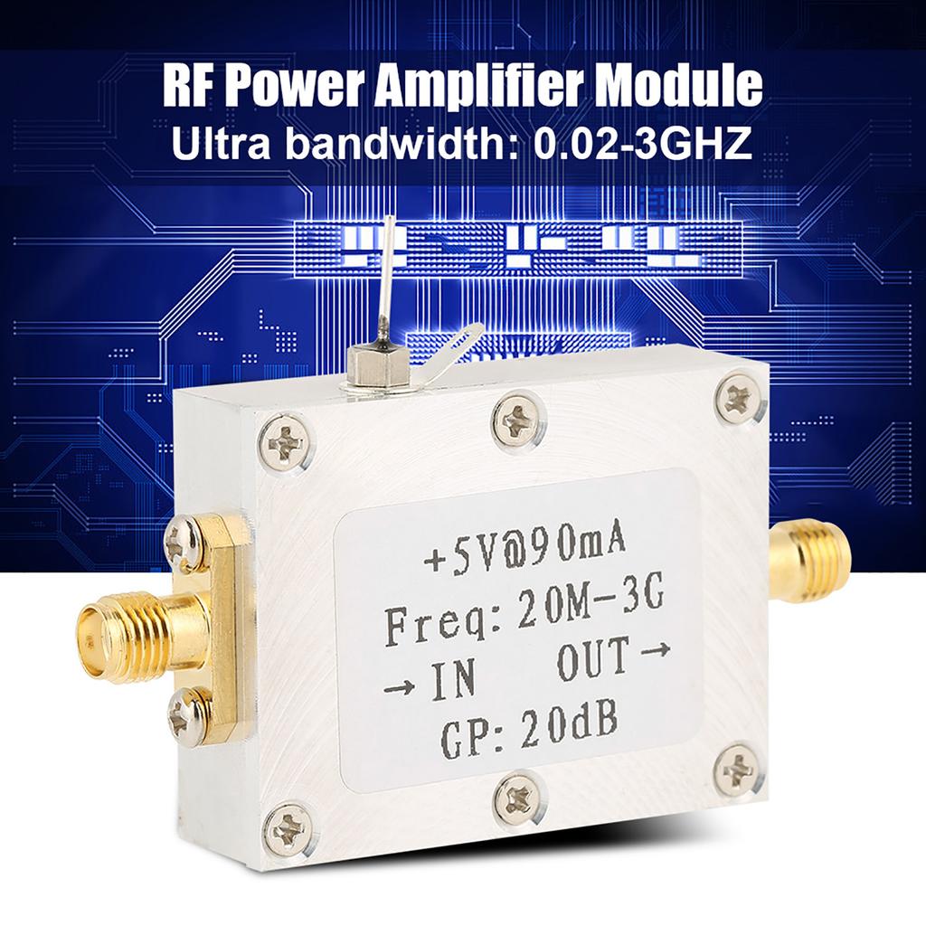 1 Stück Breitband 0,02-3GHZ Verstärkung 20DB HF Leistungsverstärkermodulplatine Hochfrequenz