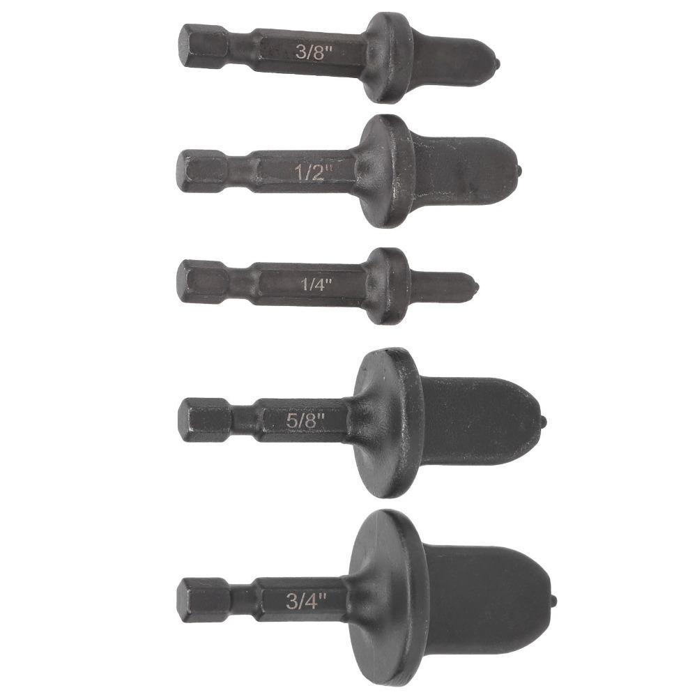 5 Pcs Set Swaging Tool Set 1/4 Inch Hex Shank HVAC Repair Kit for Air Conditioner Repair