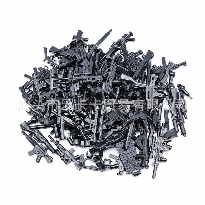 

Совместимые с MOC 100 шт. военных аксессуаров: Золотое оружие и пистолеты для минифигурок для китайских строительных блоков