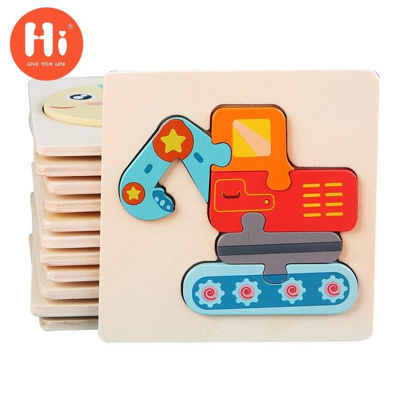 

Деревянная детская игрушка, мультяшные 3D детские игрушки-головоломки, интеллект, детская игрушка-головоломка Монтессори, развивающие обучающие игрушки