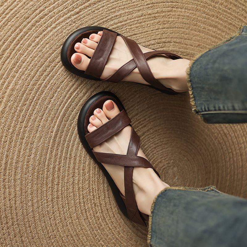 Women's Sandals 2026 Summer New Comfortable Non Slip Sweet Height Increase Flats Comfortable Fashion Platform Casual Beach Shoes