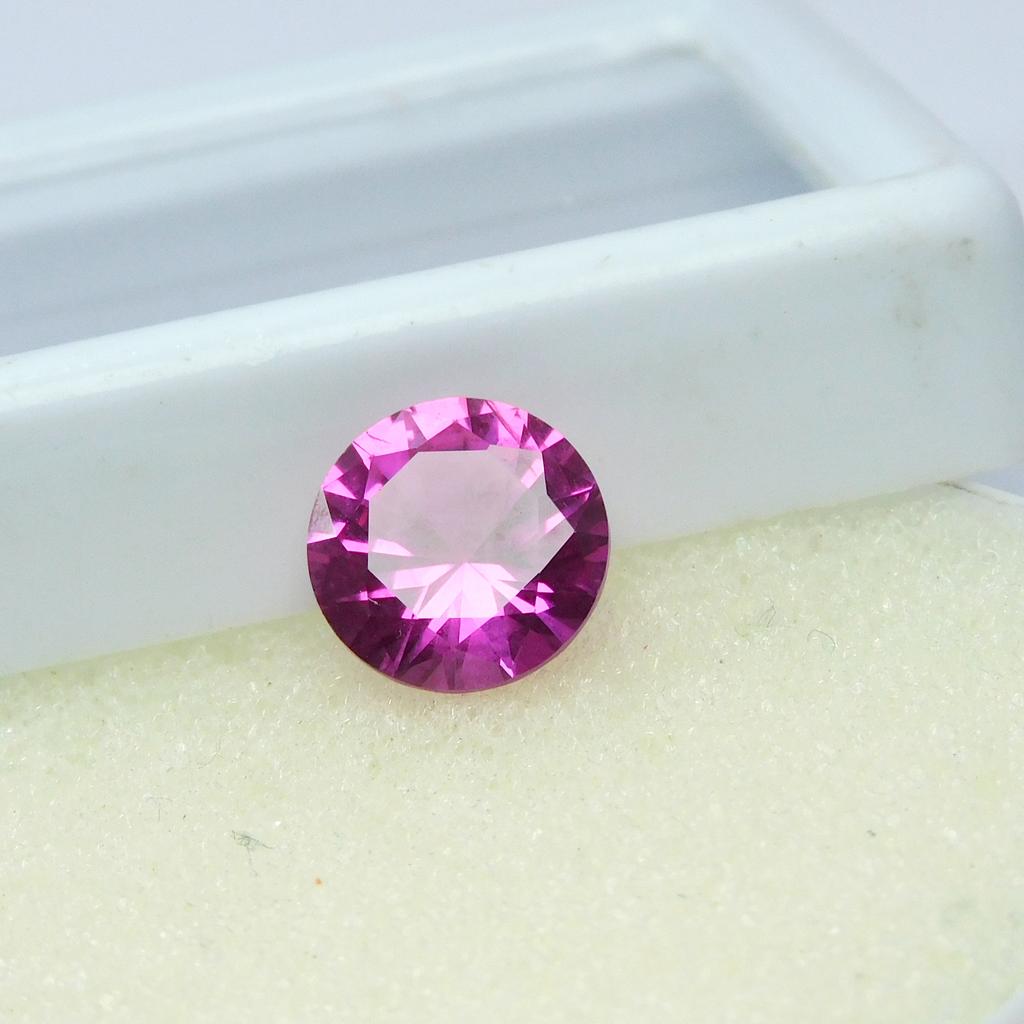 Natural Pink Ruby Loose Gemstone 3.15 Ct Round Cut for Jewelry Making and Gem Collections