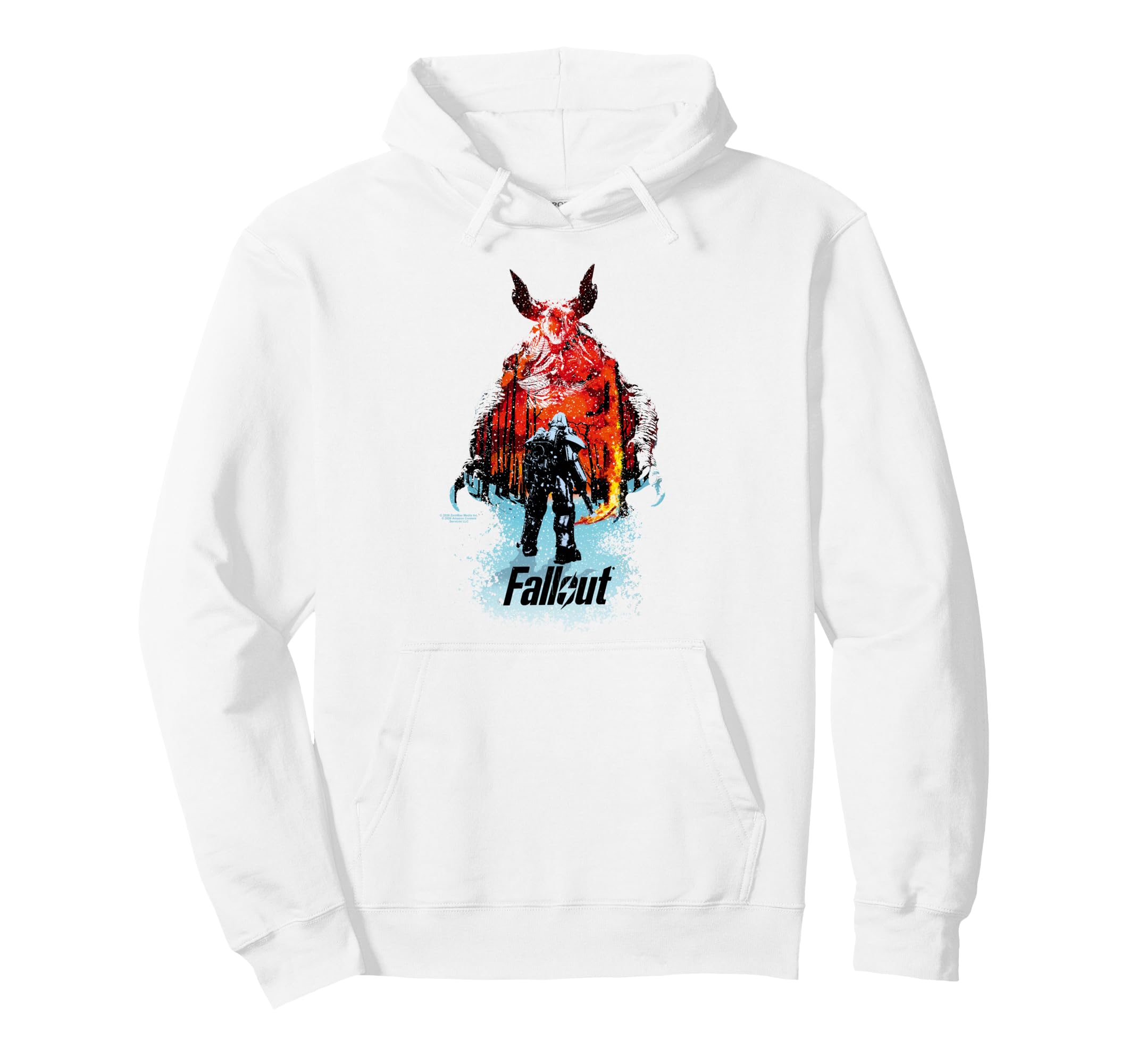 

Fallout TV Series Deathclaw Flame Scene with Show Logo Hoodie