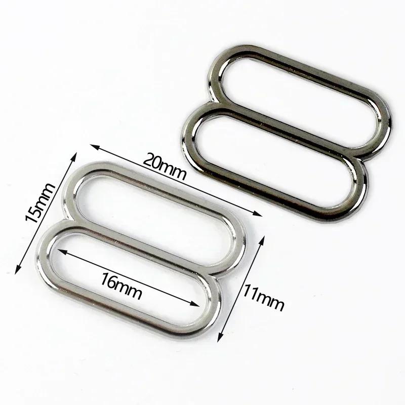 10/20/30Pcs Meetee Metal Tri-Glide Rings Buckles 6-50mm Bra Strap Adjust Clasp 8-shaped Ring Hook Garment Hardware Accessories