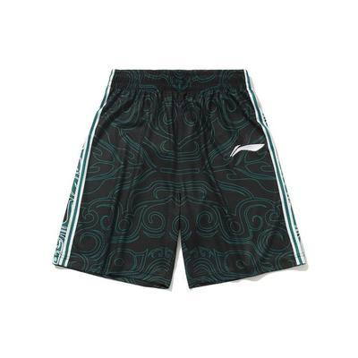 Li Ning CBA All-Star Loose Basketball Knit Casual Sports Shorts Men Shorts Black AAPQ121-1