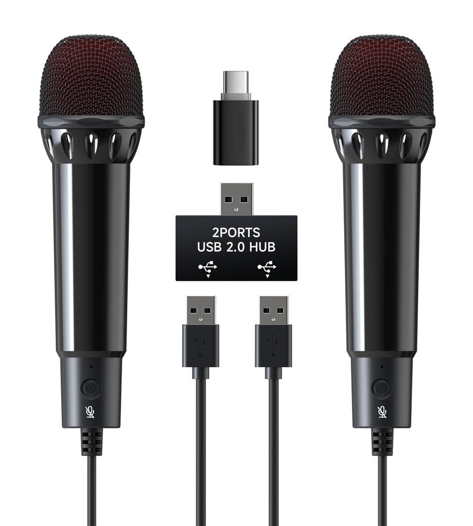 Switch 2 Karaoke Microphone for Plug and Dual Directional 179g Gold Weight PS5/PS4/XBOX ONE/PC Games, Play, One-Button Mute, Karaoke, Pickup,