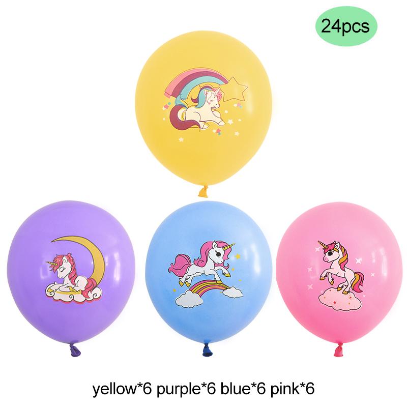 10-40Pcs Cartoon Unicorn Latex Balloons Girls Rainbow Unicorn Theme Birthday Party Decoration Supplies Kids Gift Helium Globos