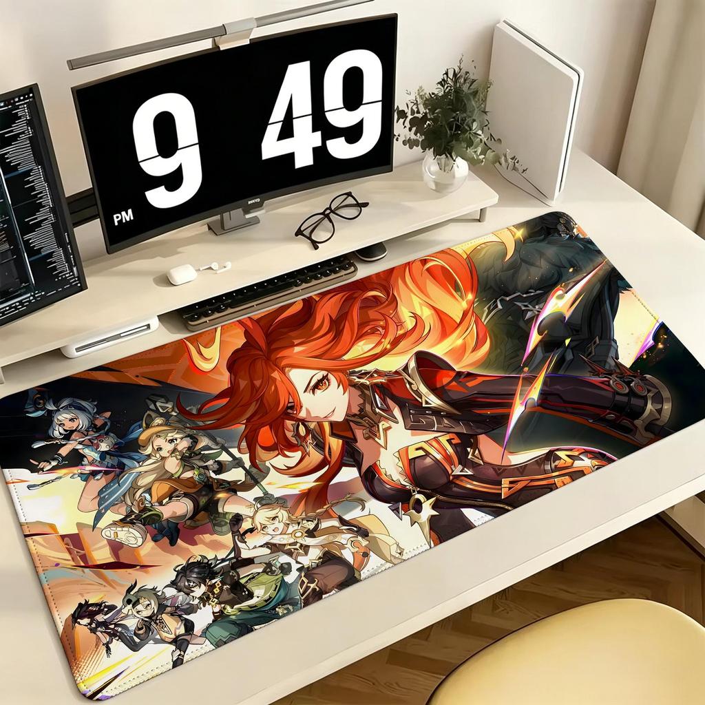 Genshin Impact Mavuika Pro ESports Xxl Gaming Mousepad Extra Large NonSlip Stitched Edge Keyboard Laptop Desk Mat For Pc Gamer
