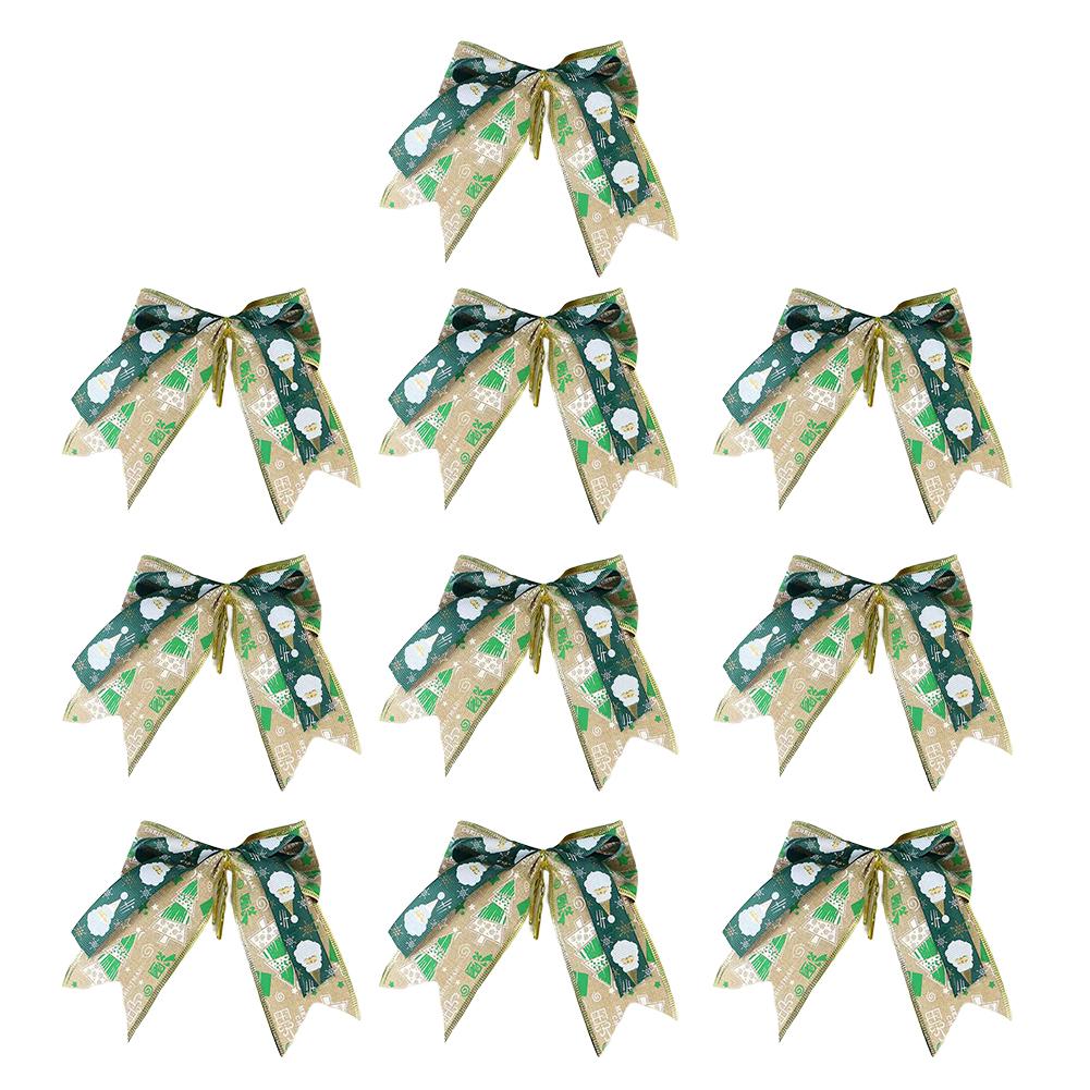 10*pcs Christmas Decoration Bow Ribbon Decoration Christmas Tree Pendants Christmas Charms Home Decor Xmas Hanging Ornaments
