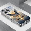 Underwater Wing Pattern Glass Electroplated Phone Case for iPhone 17/16 7/15/15 Pro Max, 14, 13, 12/12 Pro Max/11