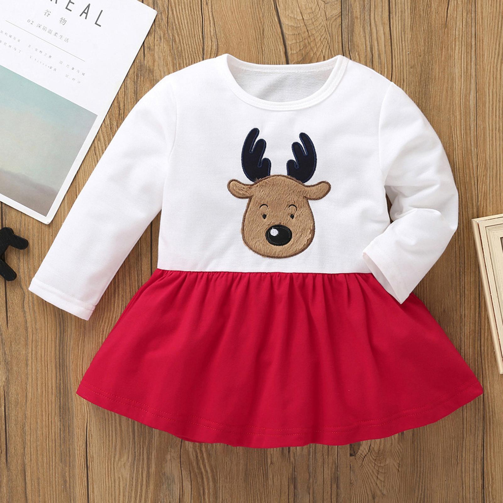 

Весенне-осеннее платье с длинным рукавом и бантом для девочек, милое рождественское платье 120 белый