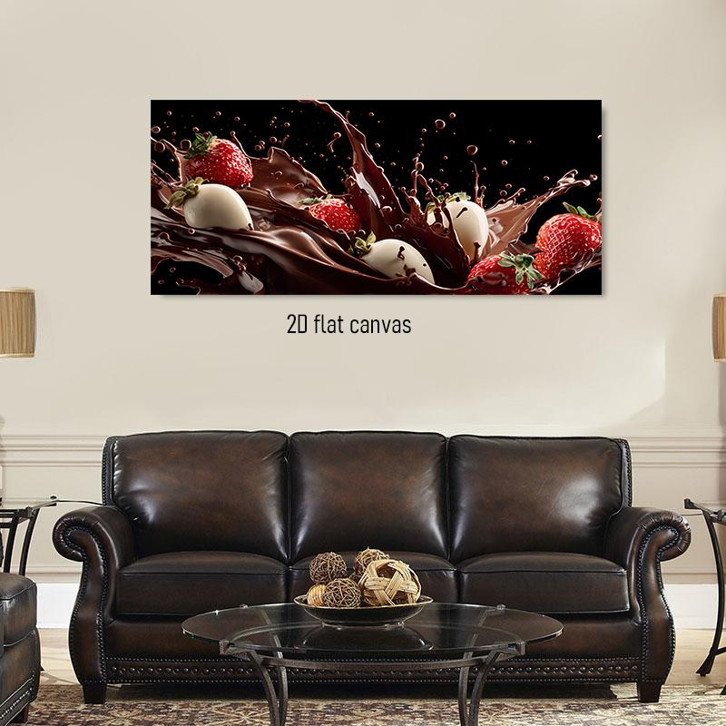 

1pcs high-definition modern minimalist chocolate strawberry fruit decoration painting living room dining room kitchen entrance c (as the picture,50x100cm No Frame)