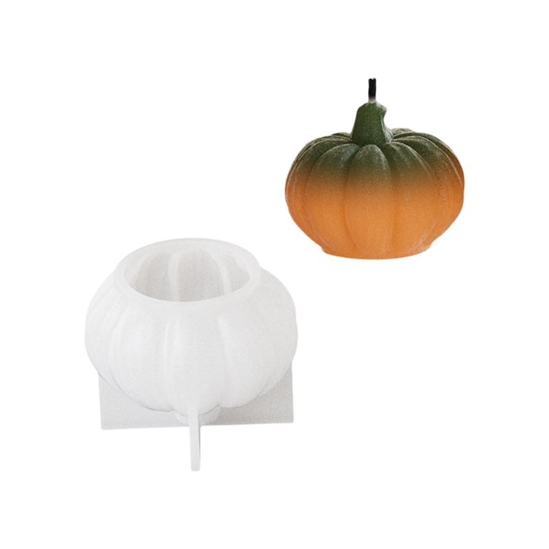 

Flexible Silicone Mold 3D Pumpkin Shaped Candle Molds Scented Aromatherapys Making Mould Handmade Desk Ornament Mould S