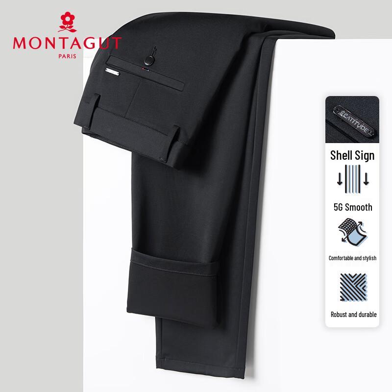 

Montagut Men s Business Casual Straight-Leg Anti-Wrinkle Trousers 32