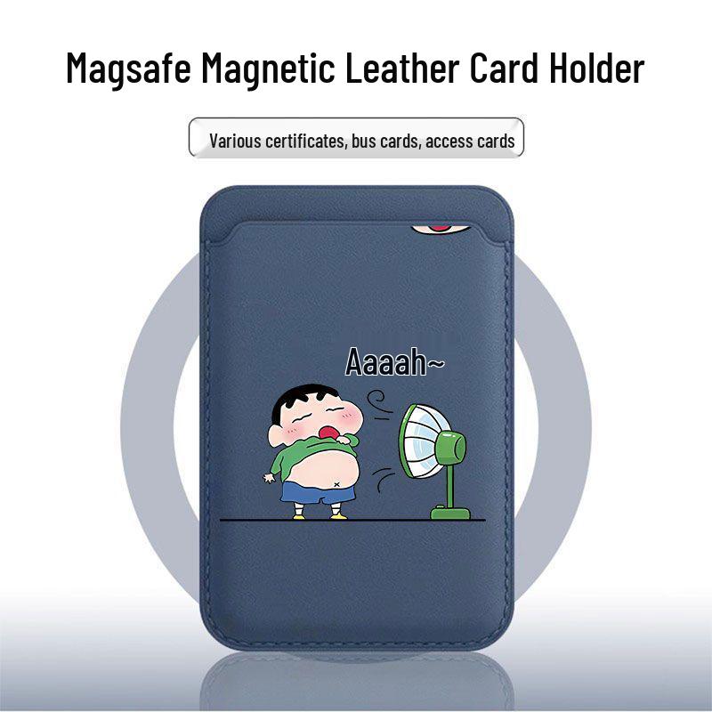 Crayon Shin-chan MAGsafe Leather Card Holder Phone Case