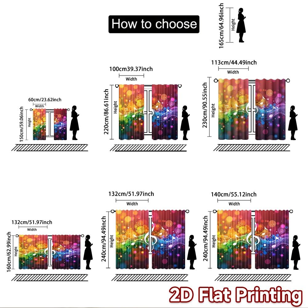 2D Flat Photography Backdrop Tapestry Colorful Musical Notes 100% Polyester Anniversary Use for Suitable for All-season