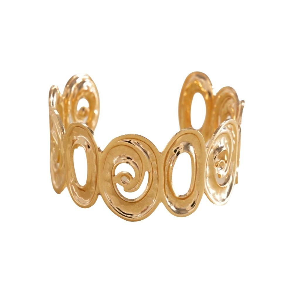 Metal Cuff Bangle Bracelet Non-Fading Women Wristband Fancy Spiral Arm Bracelet  Party