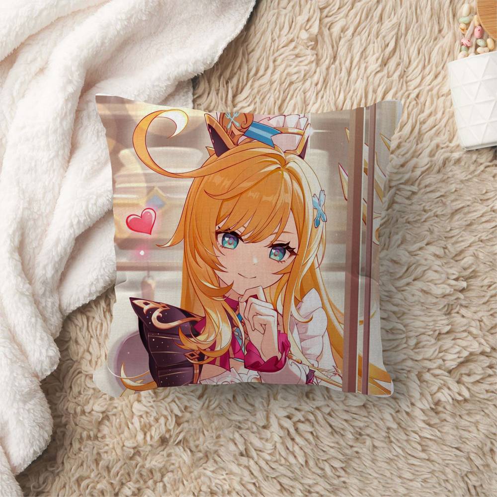 Game Genshin Impact Escoffier Personalized Pillow Cover Kids Bedroom Wild Party Decor Pillowcase Kid Birthday Shower Gift
