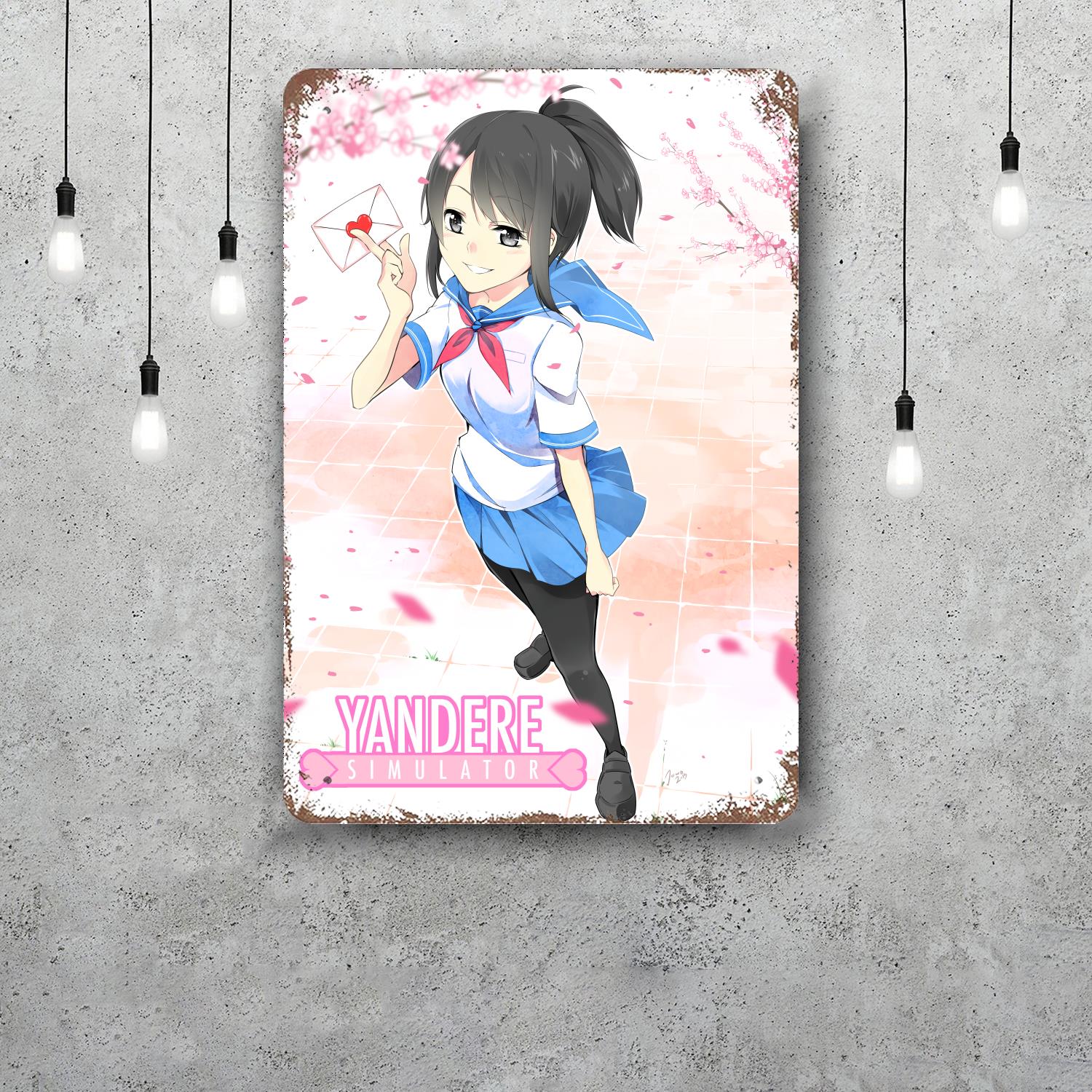 

yandere simulator Винтажные Металлические Жестяные Знаки Постеры Декор Ретро Металлическая Табличка Настенное Искусство Декор для Гаража Бара 20x30cm（7.8x11.8inch）