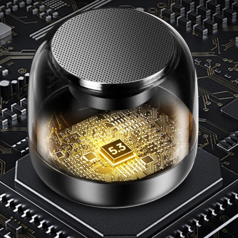 Portable Bluetooth-compatible Speaker With 360°Surround Sound Deep Bass Led Lights 800mAh Battery USB TF Card Support For Outdoor Party