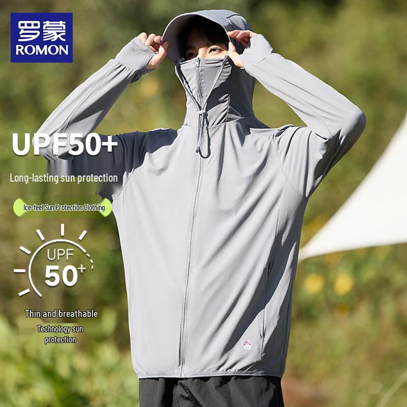 ROMON Men s Ice Silk UPF50+ Sun Protection Hooded Jacket 4XL