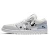 Air Jordan 1 Slip Resistant, Abrasion Resistant, Breathable Low Top Vintage Basketball Shoes Unisex White Gray CV3043-100(Team56-)