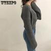 Autumn Winter Women Solid Sweaters Knitted V-neck Cross Wild Fashionable Sexy Pullovers Female Lady Vintage Tops Knitwear