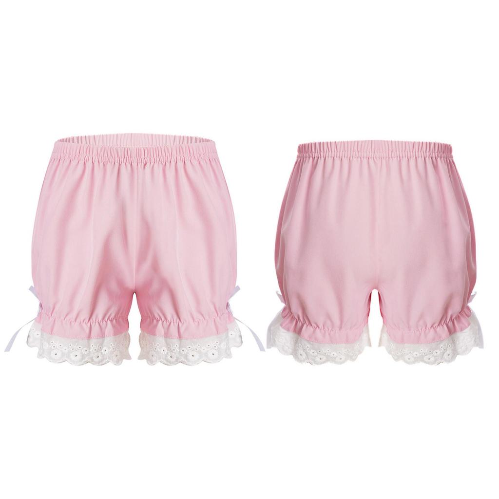 Kids Girls Bloomers Pettipants Elastic Waist Pumpkin Shorts Summer Solid Color Safety Bottoms