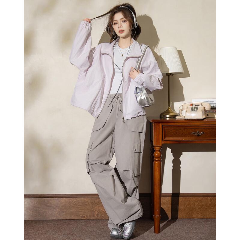 ET BOITE Women's Loose Fit Stand-Collar Casual Jacket