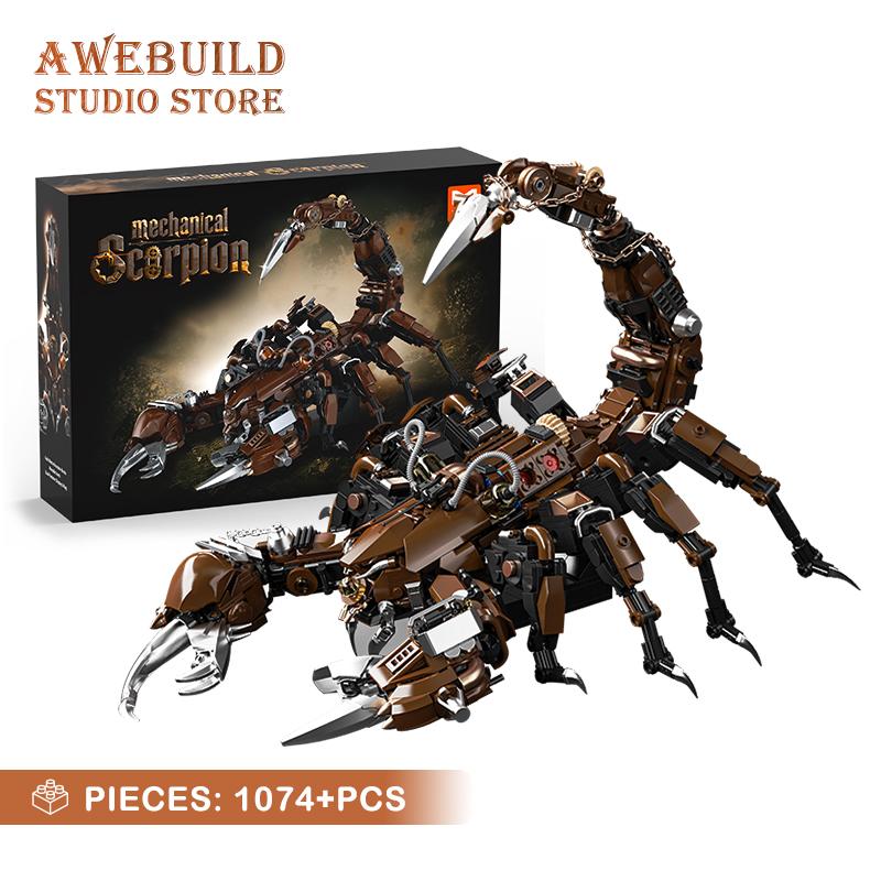 Mechanischer Skorpion MOC Bausteine Spielzeug Mecha Kreatives Tiermodell DIY Bausteine Schreibtischdekoration Erwachsene Kinder Geburtstagsgeschenke NEU