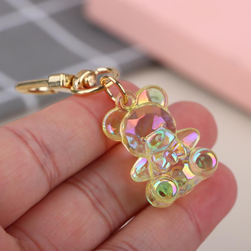 Cute  Bear Keychain Kawaii Airpods Key Chain Accessories Pendant For Clothes Backpack Keyring Phone Charm Couple Gift