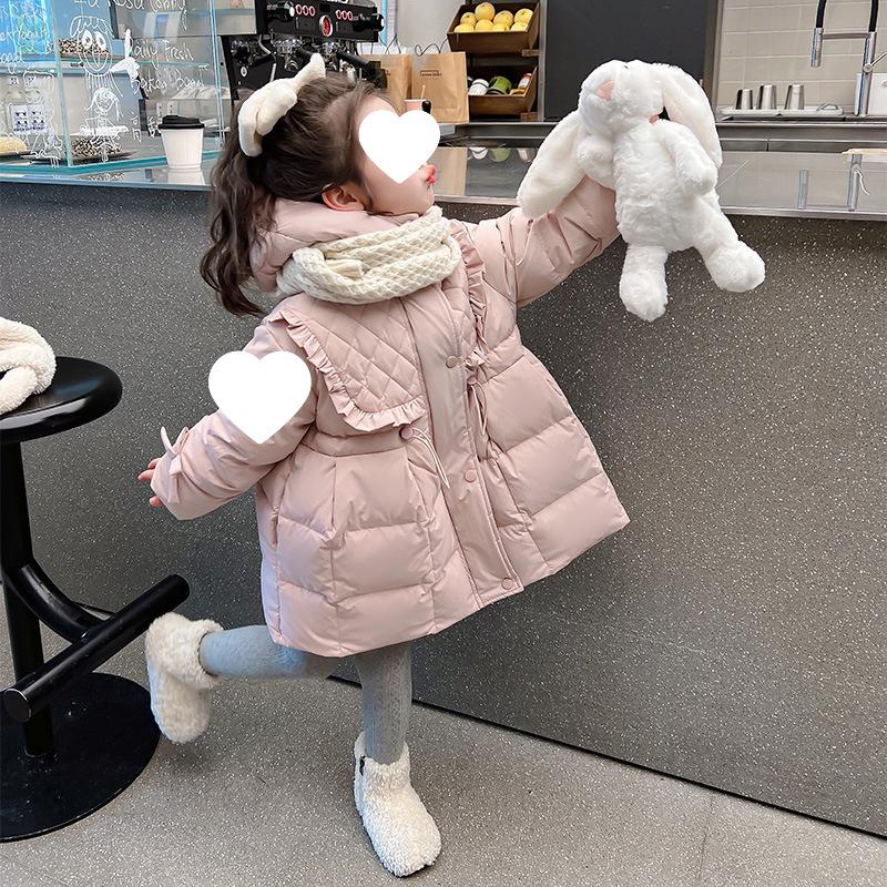 

Девочковая куртка средней длины в корейском стиле, легкая пуховая, на осень и зиму 90 cm