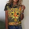 Funny Cat 3D Printed Women's T Shirts Summer Fashion Animal Print Short Sleeve Tees Girl Kawaii Y2k Top Clothes Female Clothing