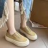 Scarpe da Ginnastica in Tela Retro con Suola Spessa Casual Traspiranti da Donna per Primavera e Autunno
