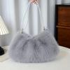 MAXI FAUX FUR BAG, Fuzzy Fur Fluffy Large Handbag, Women's Fashionable Tote Bag, Elegant Ladies Luxury Designer Shoulder Bags