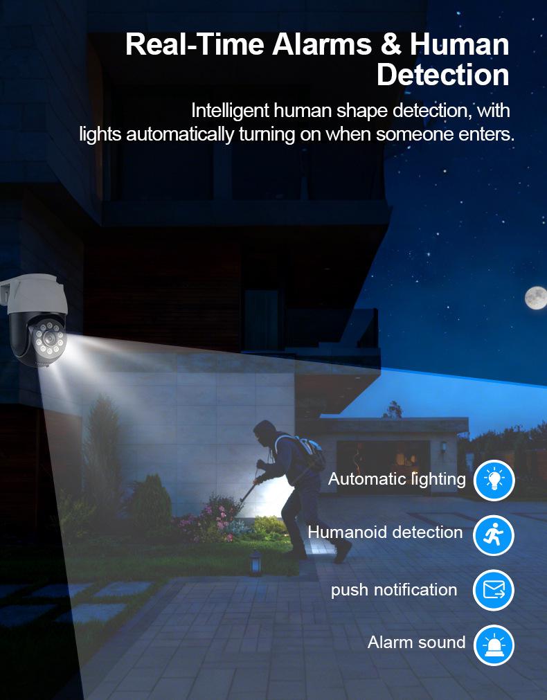 Outdoor Waterproof 360° Rotating Camera with Night Vision & Mobile Remote Control