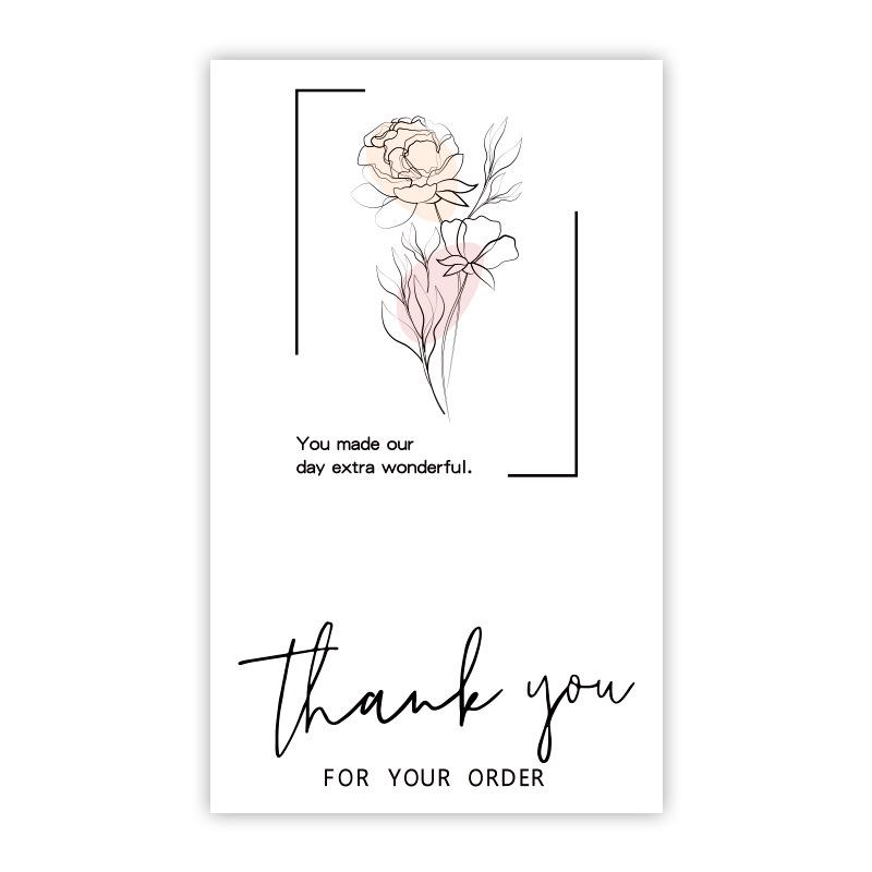In-Stock Rectangular Thank You Stickers for Airplane Box Sealing, Gift Box Packaging, Decorative Coated Paper, Self-Adhesive.
