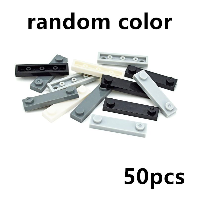 50Pcs High-Tech MOC Parts Building Blocks Plate 92593 Modified 1x4 with 2 Studs without Groove DIY Bricks Compatible with Toys