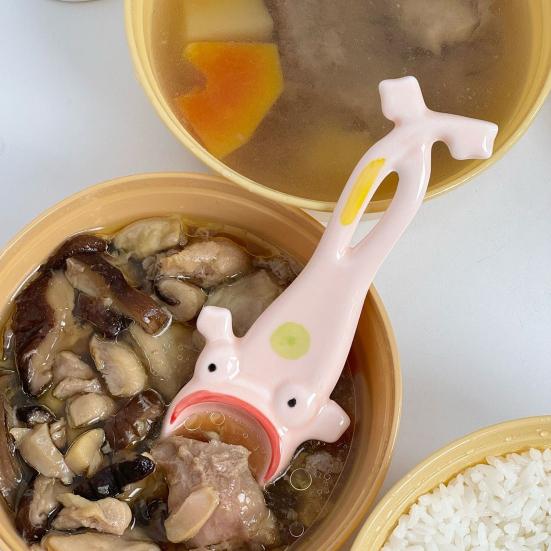 1/2Pcs Ugly Big Mouth Frog Ceramic Spoon Long Leg Frog Spoon