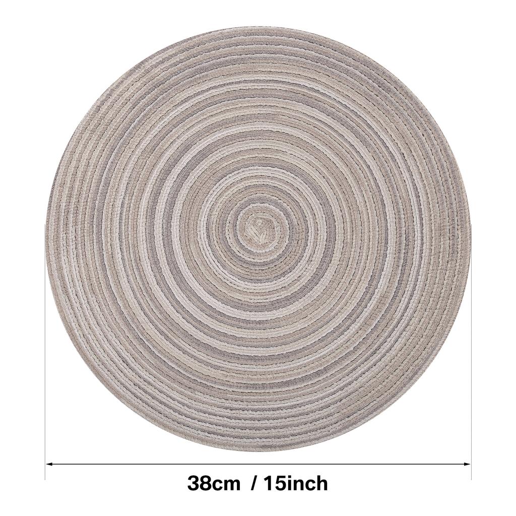 Set of 6 36cm/38cm Ramie Round Table Mat Braided Placemats Washable Non-Slip Kitchen Dining Tableware Bowl Pads Cup Coasters