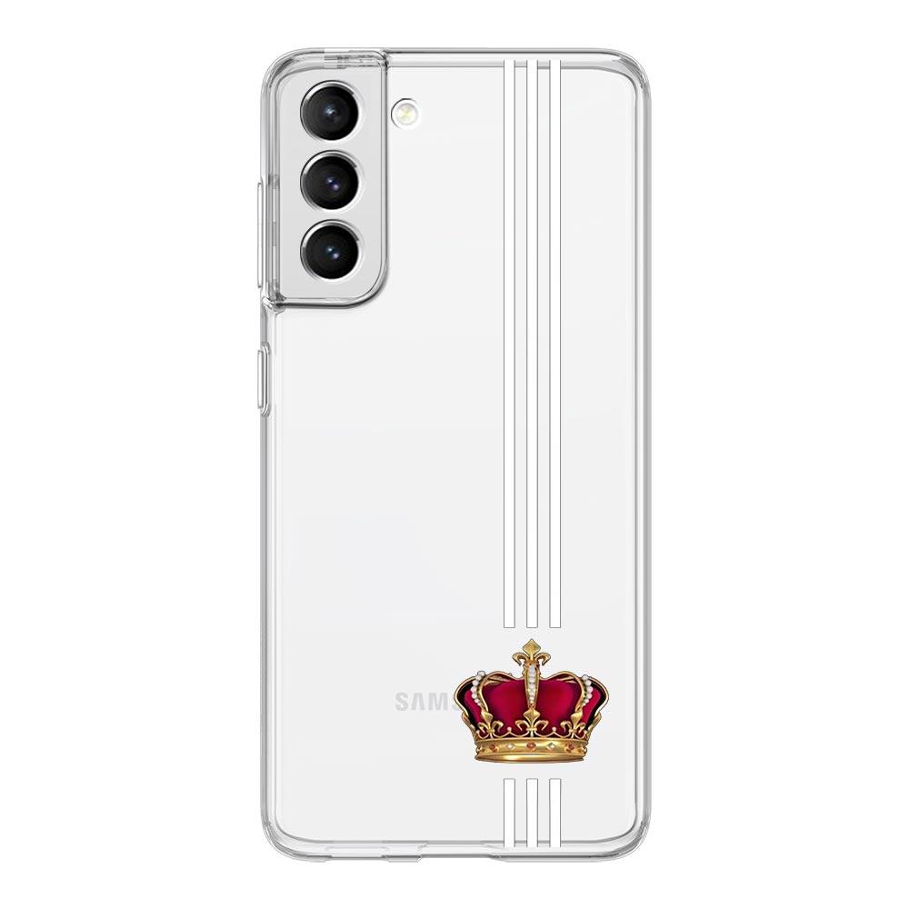 Phone Case For Samsung Galaxy S24 Ultra S23 FE S22 S20 S21 5G S10 S9 Plus S10E S8 Soft Clear Couple Style Crown King Queen Cover