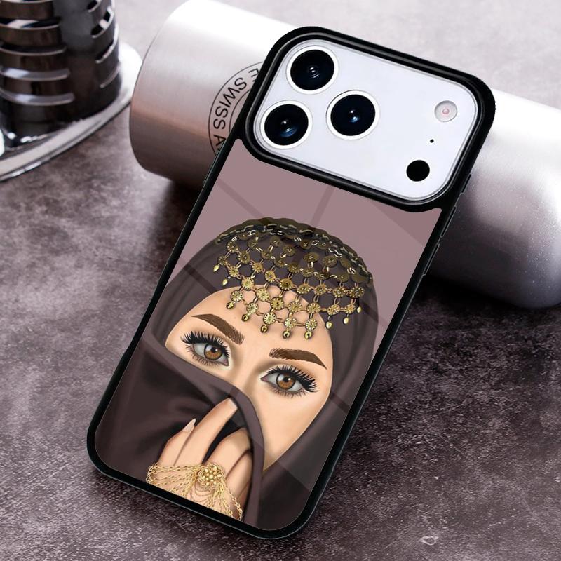 Arab Woman With Niqab Face eye Phone Case For iPhone 17 16 15 14 13 12 11 Pro Max Plus 17Air Soft Silicone Cover